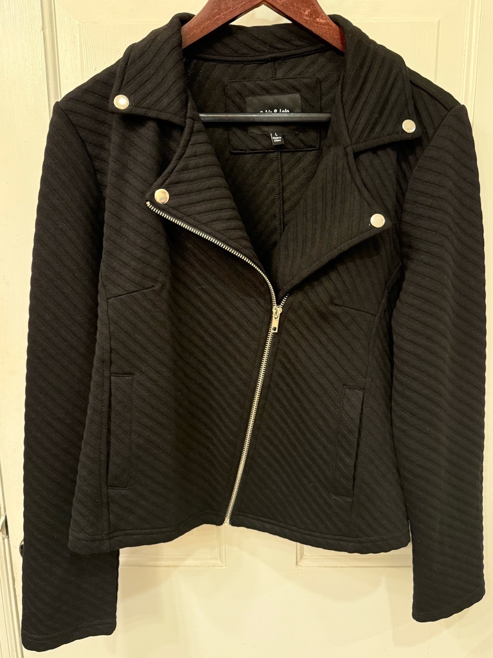 🏍️Ookie & Lala Ottoman Knit Moto Jacket- Women's, Large, Black 🏍️